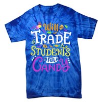 Will Trade Students For Candy Teacher Cute Halloween Costume Tie-Dye T-Shirt