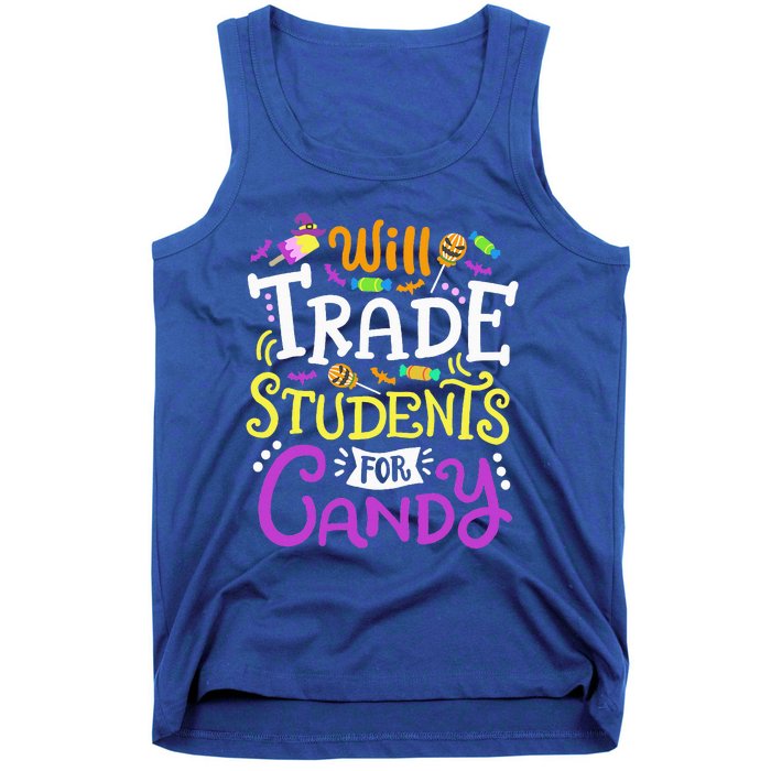 Will Trade Students For Candy Teacher Cute Halloween Costume Tank Top