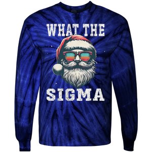 What The Sigma Santa Funny Christmas Meme Xmas Raccoon Tie-Dye Long Sleeve Shirt