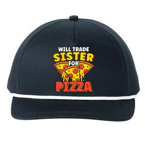 Will Trade Sister For Pizza Funny Snapback Five-Panel Rope Hat