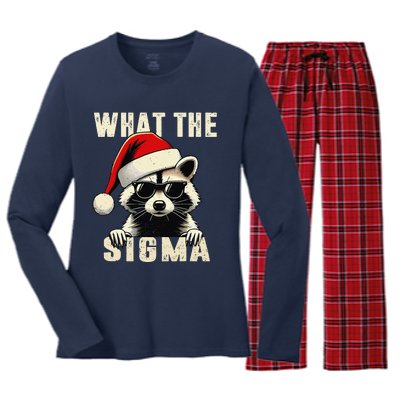 What The Sigma Santa Funny Christmas Meme Xmas Women's Long Sleeve Flannel Pajama Set 