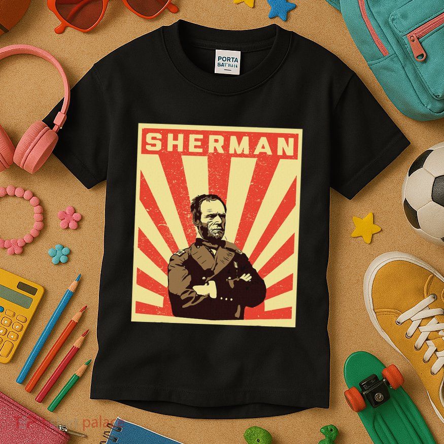 William Tecumseh Sherman Propaganda Design General Sherman Kids T-Shirt