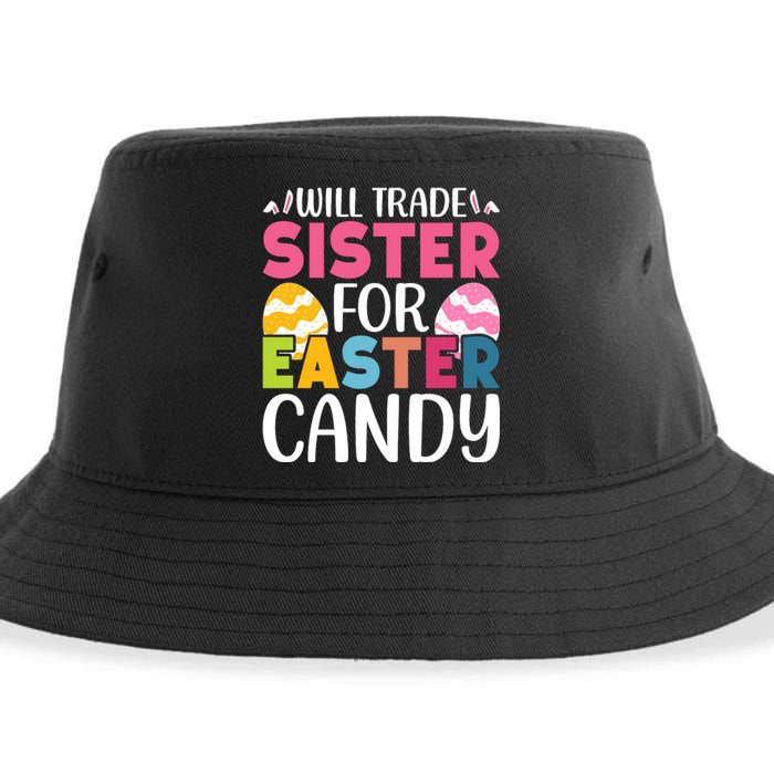 Will Trade Sister For Easter Candy Eggs Cute Easter Family Sustainable Bucket Hat