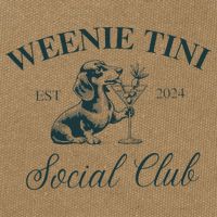 Weenie Tini Social Club Dachshund Weiner Dog Cotton Canvas Backpack