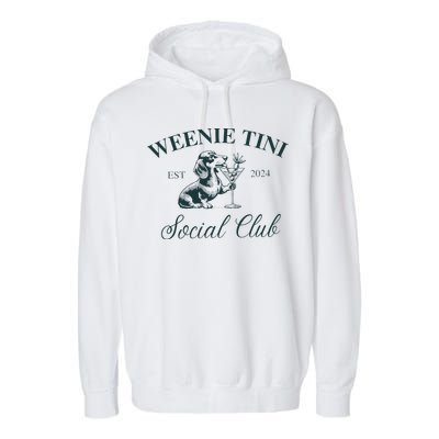 Weenie Tini Social Club Dachshund Weiner Dog Garment-Dyed Fleece Hoodie
