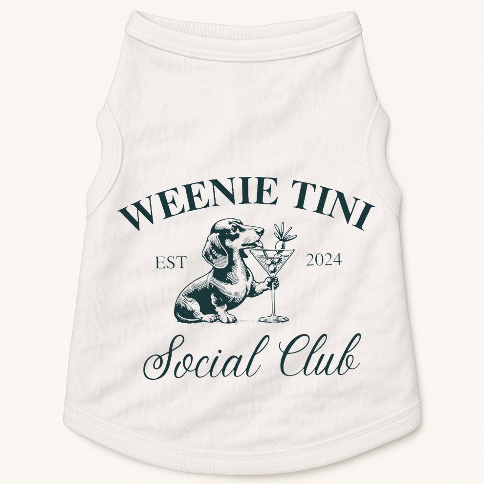 Weenie Tini Social Club Dachshund Weiner Dog Doggie Tank