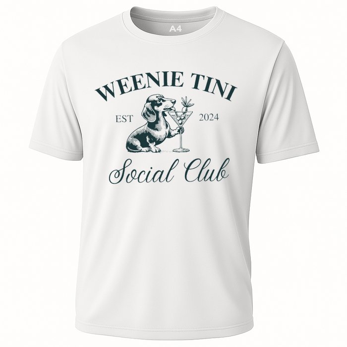 Weenie Tini Social Club Dachshund Weiner Dog Cooling Performance Crew T-Shirt