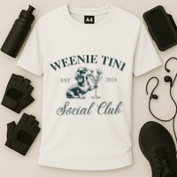 Weenie Tini Social Club Dachshund Weiner Dog Cooling Performance Crew T-Shirt