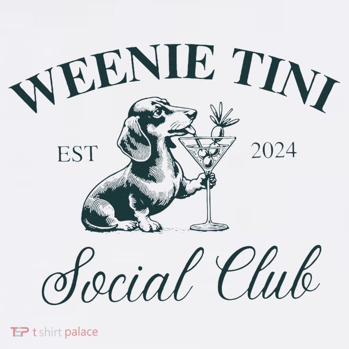 Weenie Tini Social Club Dachshund Weiner Dog Flatbill Hat