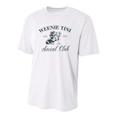 Weenie Tini Social Club Dachshund Weiner Dog Youth Performance Sprint T-Shirt