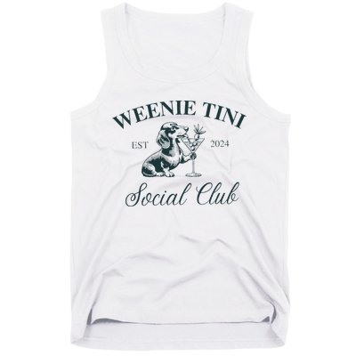 Weenie Tini Social Club Dachshund Weiner Dog Tank Top
