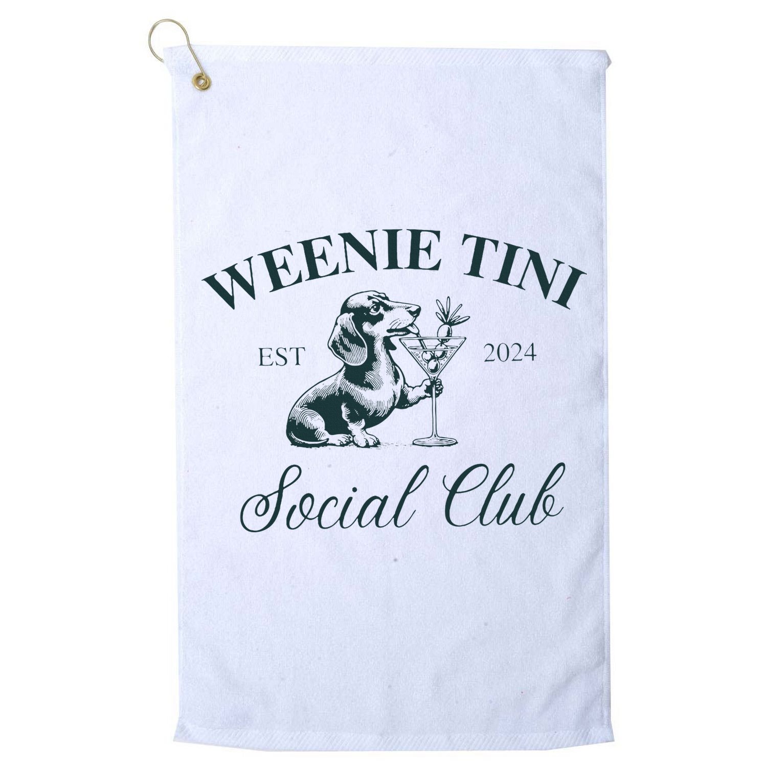 Weenie Tini Social Club Dachshund Weiner Dog Golf Towel