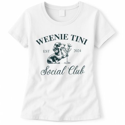 Weenie Tini Social Club Dachshund Weiner Dog Womens T-Shirt