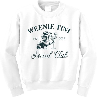 Weenie Tini Social Club Dachshund Weiner Dog Kids Sweatshirt