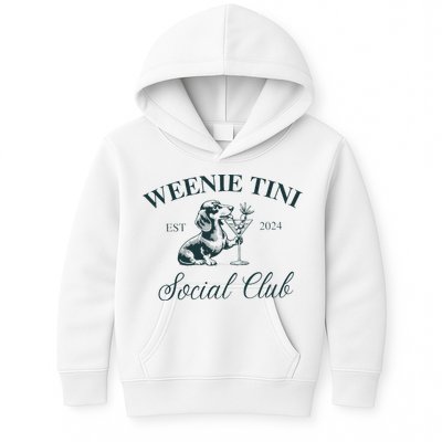 Weenie Tini Social Club Dachshund Weiner Dog Kids Hoodie
