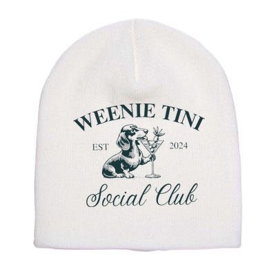 Weenie Tini Social Club Dachshund Weiner Dog Short Acrylic Beanie