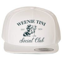 Weenie Tini Social Club Dachshund Weiner Dog Wool Snapback Cap