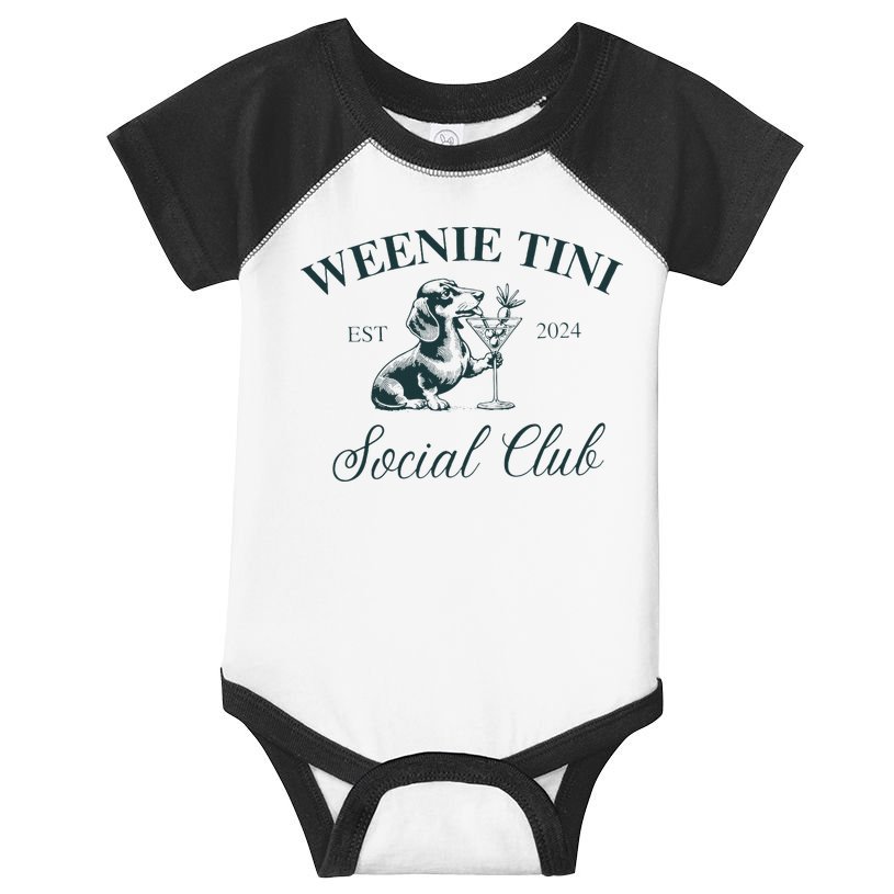 Weenie Tini Social Club Dachshund Weiner Dog Infant Baby Jersey Bodysuit