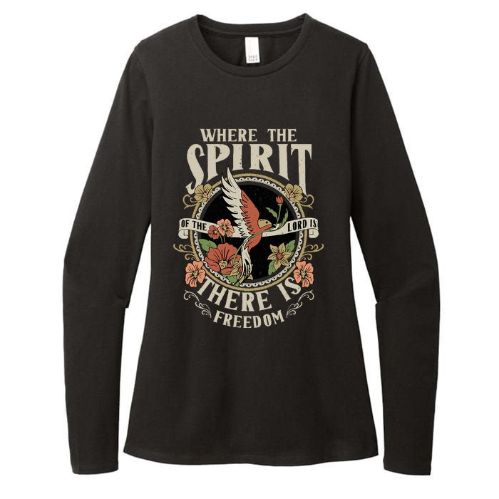 Where The Spirit Of The Lord Is There Is Freedom Womens CVC Long Sleeve Shirt