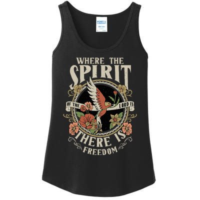 Where The Spirit Of The Lord Is There Is Freedom Ladies Essential Tank