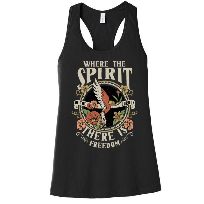 Where The Spirit Of The Lord Is There Is Freedom Women's Racerback Tank