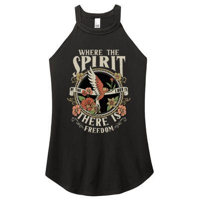 Where The Spirit Of The Lord Is There Is Freedom Women's Perfect Tri Rocker Tank