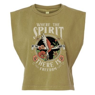 Where The Spirit Of The Lord Is There Is Freedom Garment-Dyed Women's Muscle Tee