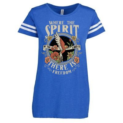 Where The Spirit Of The Lord Is There Is Freedom Enza Ladies Jersey Football T-Shirt