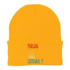 What The Sigma Bruh Funny Saying Adult Sarcastic Meme Quote Knit Cap Winter Beanie