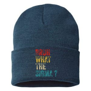 What The Sigma Bruh Funny Saying Adult Sarcastic Meme Quote Sustainable Knit Beanie