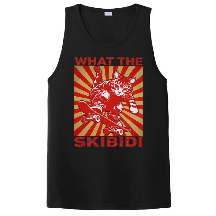 What The S.K.I.B.I.D.I Funny Meme Cat Lover Saying Humor Sarcastic PosiCharge Competitor Tank