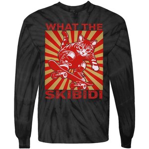 What The S.K.I.B.I.D.I Funny Meme Cat Lover Saying Humor Sarcastic Tie-Dye Long Sleeve Shirt