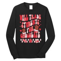 Will Trade Students For Chocolate Teacher Valentines Women Long Sleeve Shirt