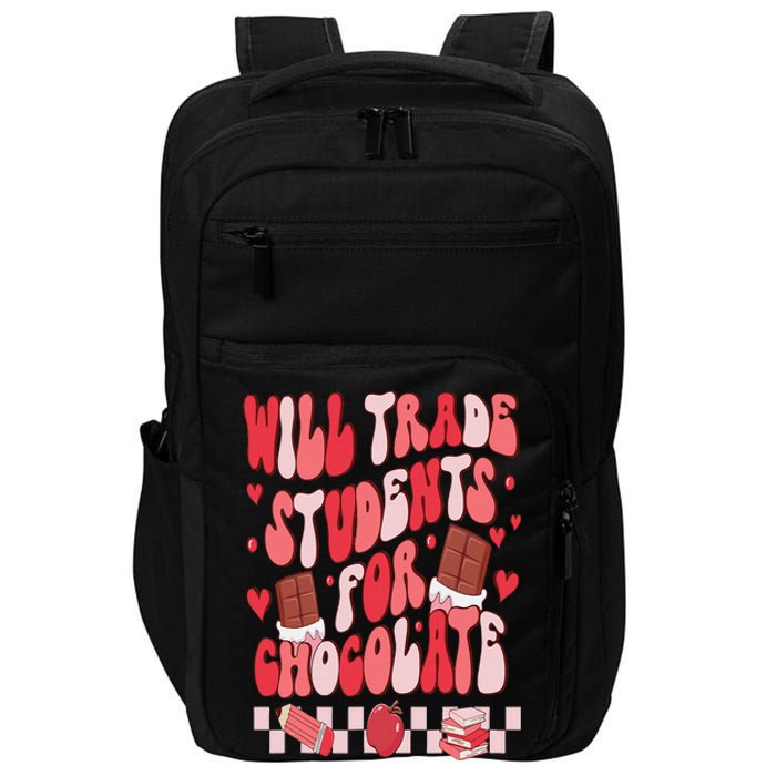 Will Trade Students For Chocolate Teacher Valentines Women Impact Tech Backpack