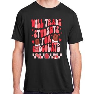 Will Trade Students For Chocolate Teacher Valentines Women Adult ChromaSoft Performance T-Shirt