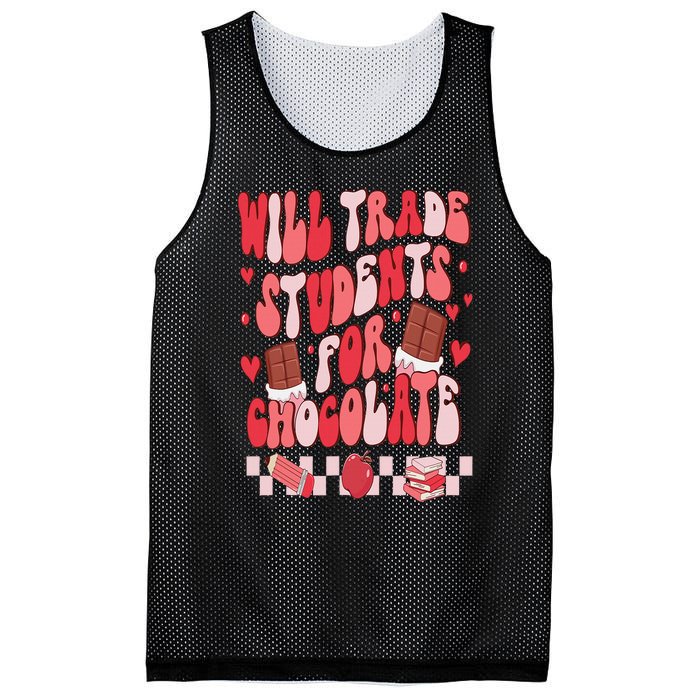 Will Trade Students For Chocolate Teacher Valentines Women Mesh Reversible Basketball Jersey Tank