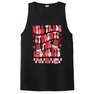 Will Trade Students For Chocolate Teacher Valentines Women PosiCharge Competitor Tank