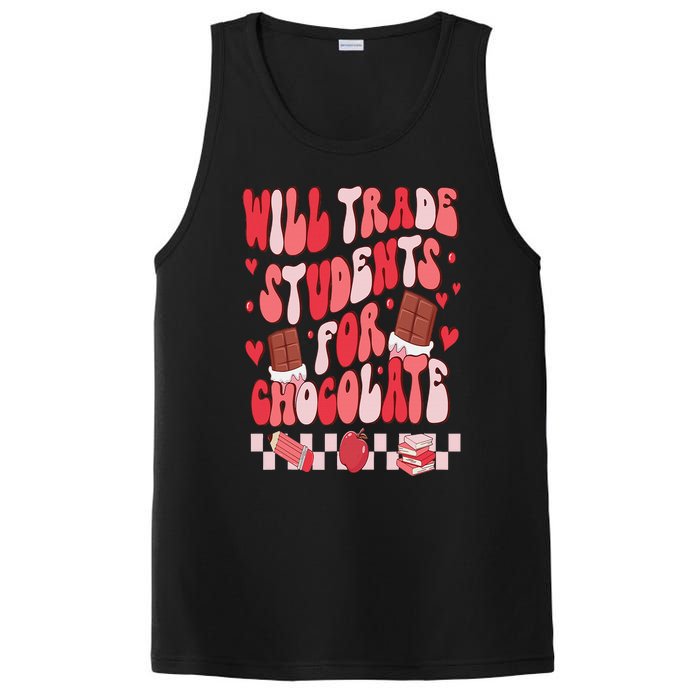 Will Trade Students For Chocolate Teacher Valentines Women PosiCharge Competitor Tank