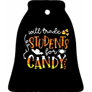 Will Trade Students For Candy Teacher Easy Halloween Costume Ceramic Bell Ornament