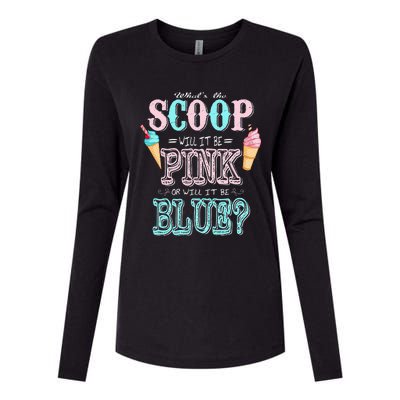 Whats The Scoop Gender Reveal Baby Shower Ice Cream Gift Womens Cotton Relaxed Long Sleeve T-Shirt