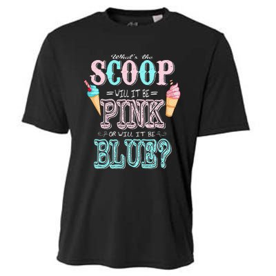 Whats The Scoop Gender Reveal Baby Shower Ice Cream Gift Cooling Performance Crew T-Shirt