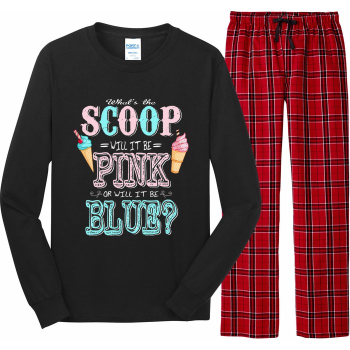 Whats The Scoop Gender Reveal Baby Shower Ice Cream Gift Long Sleeve Pajama Set