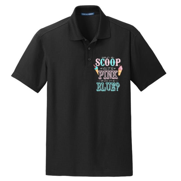 Whats The Scoop Gender Reveal Baby Shower Ice Cream Gift Dry Zone Grid Polo