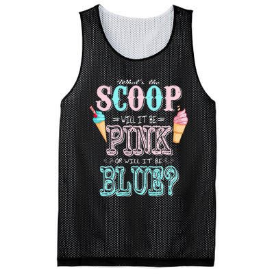 Whats The Scoop Gender Reveal Baby Shower Ice Cream Gift Mesh Reversible Basketball Jersey Tank