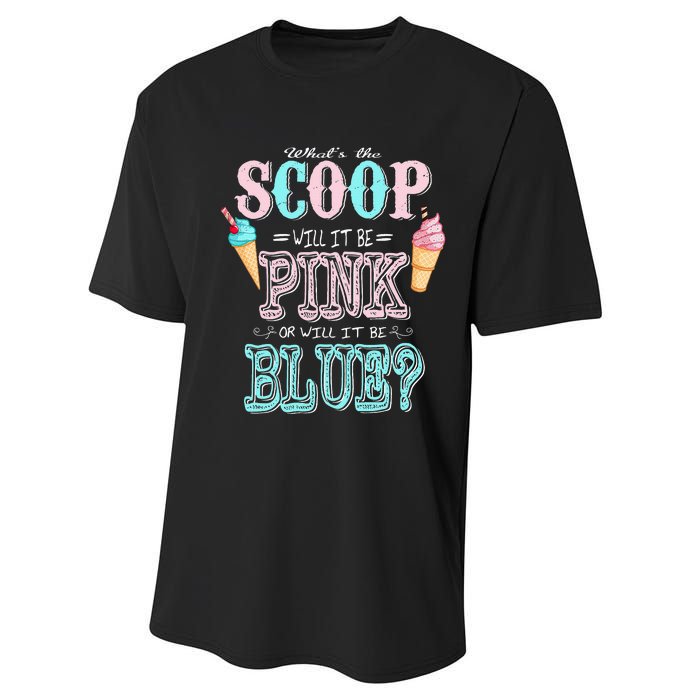 Whats The Scoop Gender Reveal Baby Shower Ice Cream Gift Performance Sprint T-Shirt