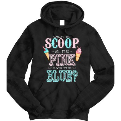 Whats The Scoop Gender Reveal Baby Shower Ice Cream Gift Tie Dye Hoodie