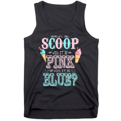 Whats The Scoop Gender Reveal Baby Shower Ice Cream Gift Tank Top