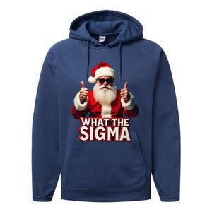 What The Sigma Santa Funny Christmas Meme Xmas Raccoon Performance Fleece Hoodie