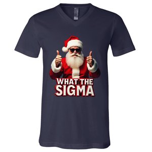 What The Sigma Santa Funny Christmas Meme Xmas Raccoon V-Neck T-Shirt