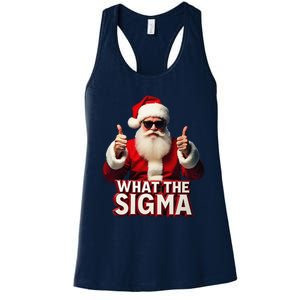 What The Sigma Santa Funny Christmas Meme Xmas Raccoon Women's Racerback Tank